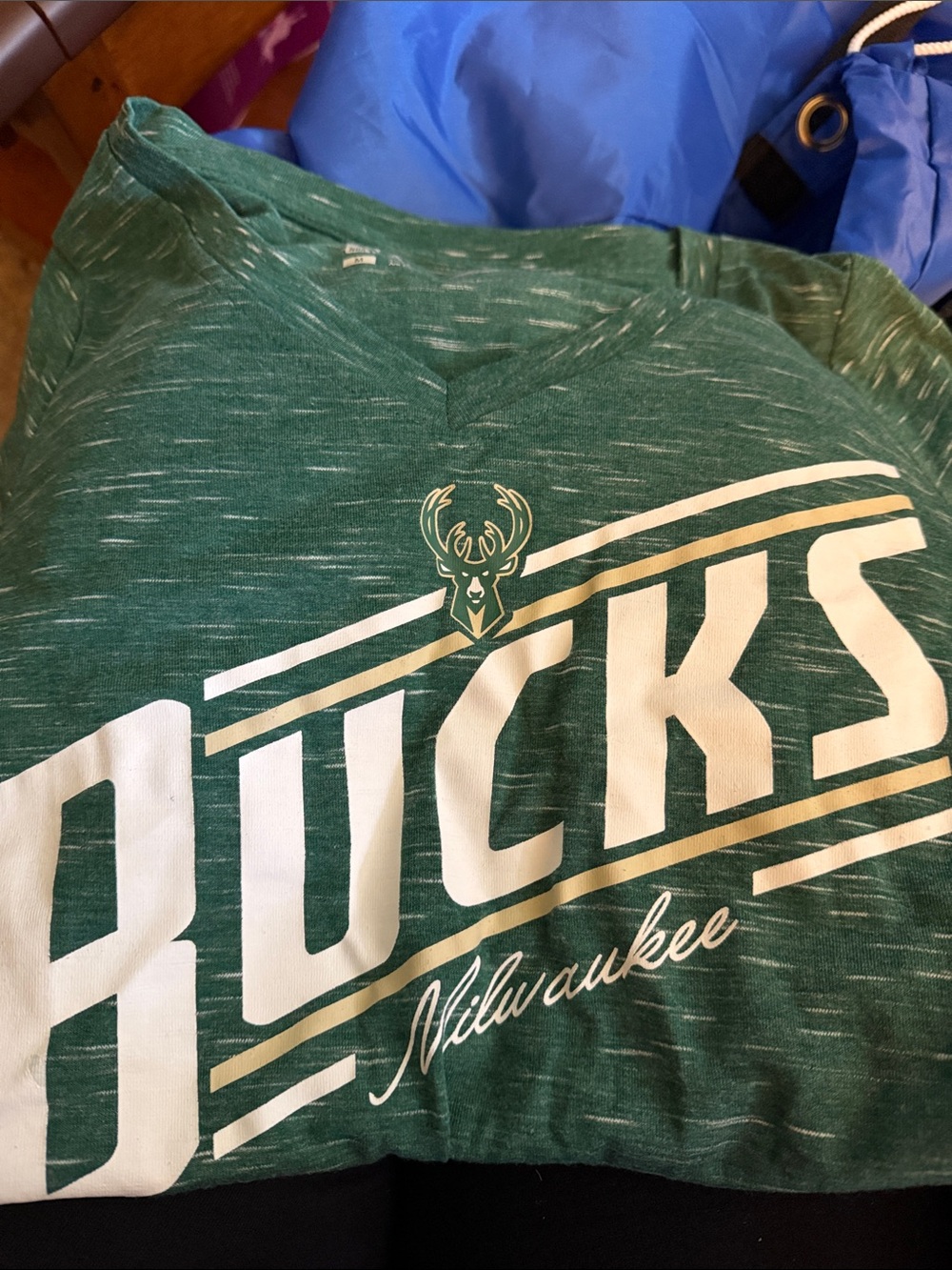 NBA Milwaukee Bucks Green White Short Sleeve Tee (M)